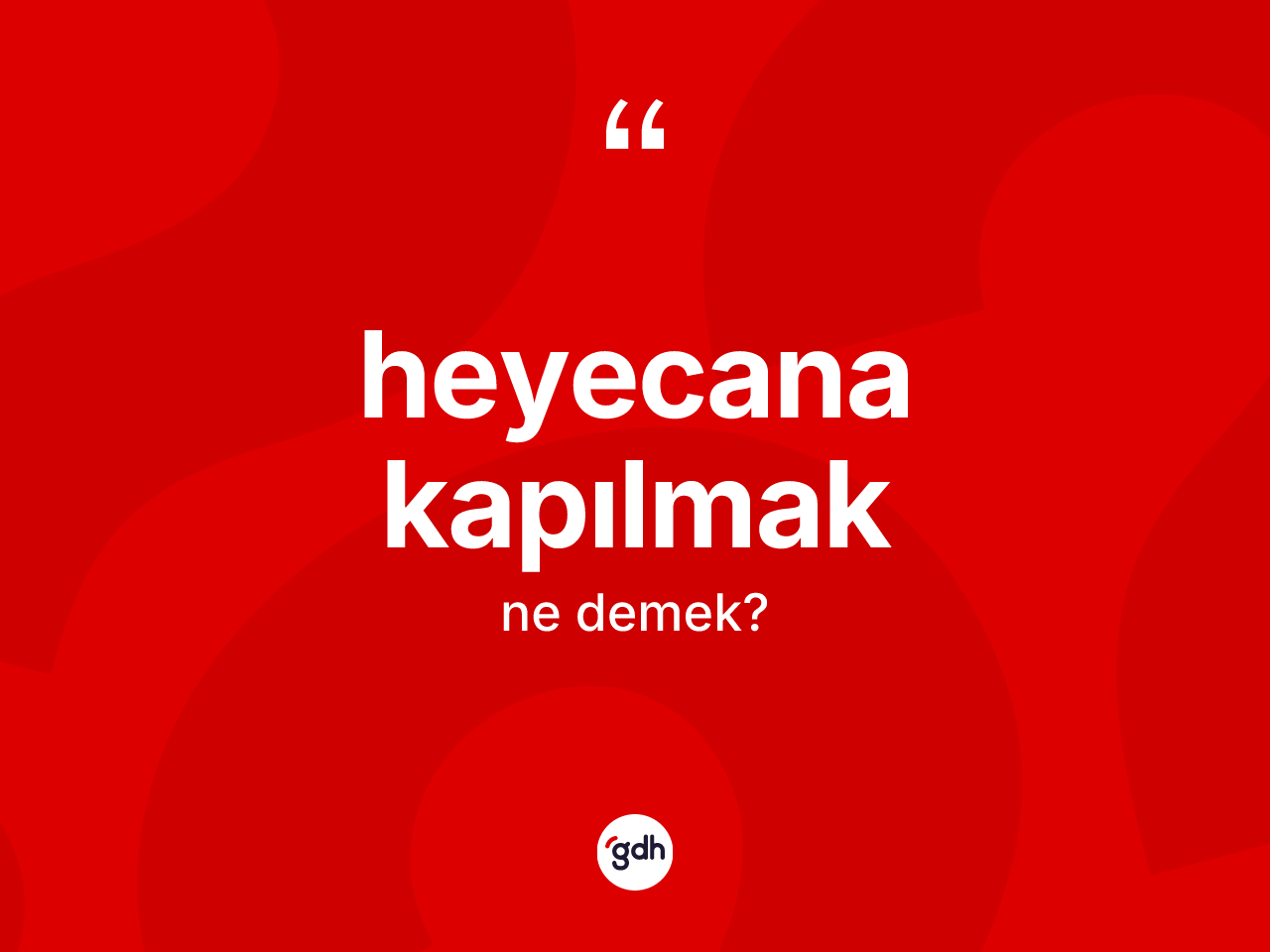 Heyecana kapılmak ne demek? Heyecana kapılmak ifadesinin TDK'ya göre anlamı nedir?