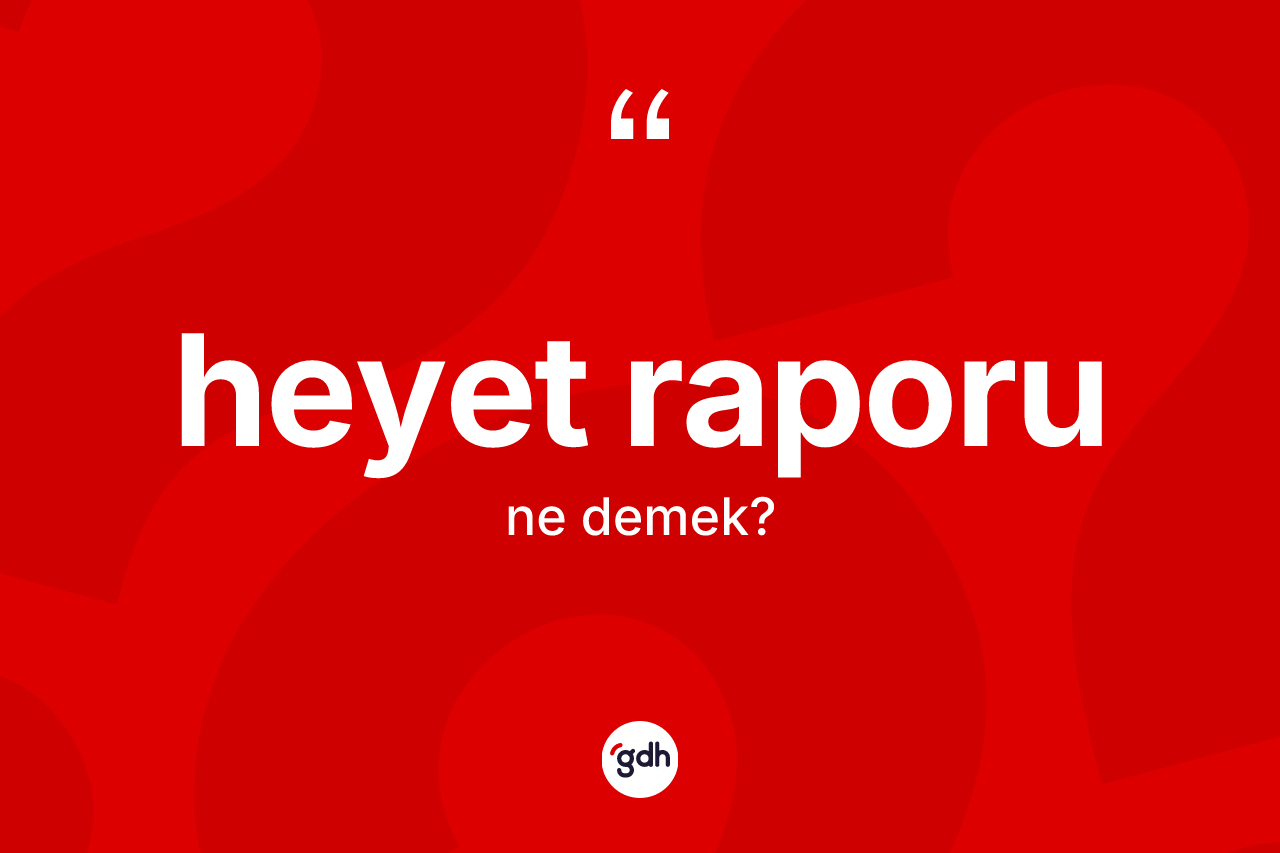 Heyet raporu kelimesi nedir? Heyet raporu kelimesinin TDK anlamı nedir?