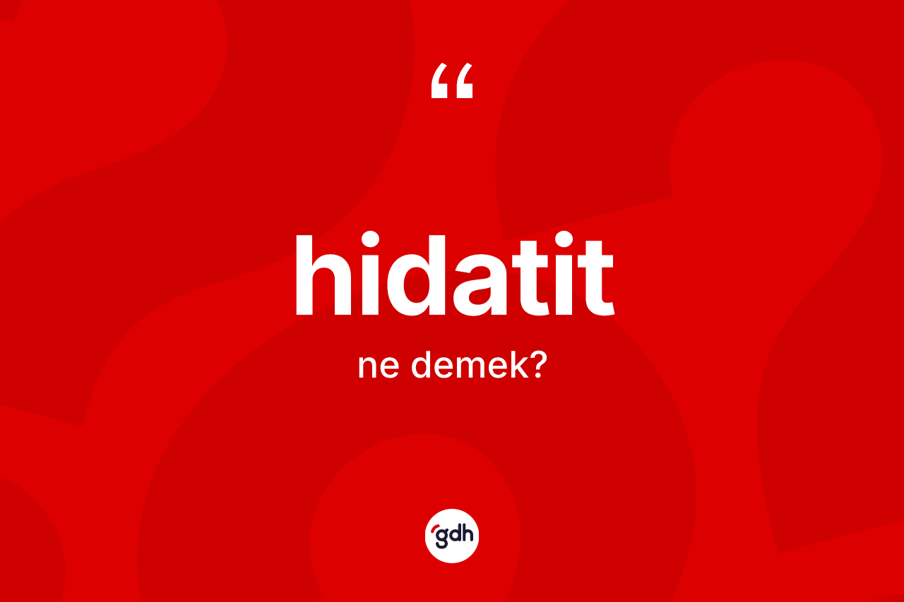 Hidatit ne demek? Hidatidin TDK'ya göre anlamı nedir?