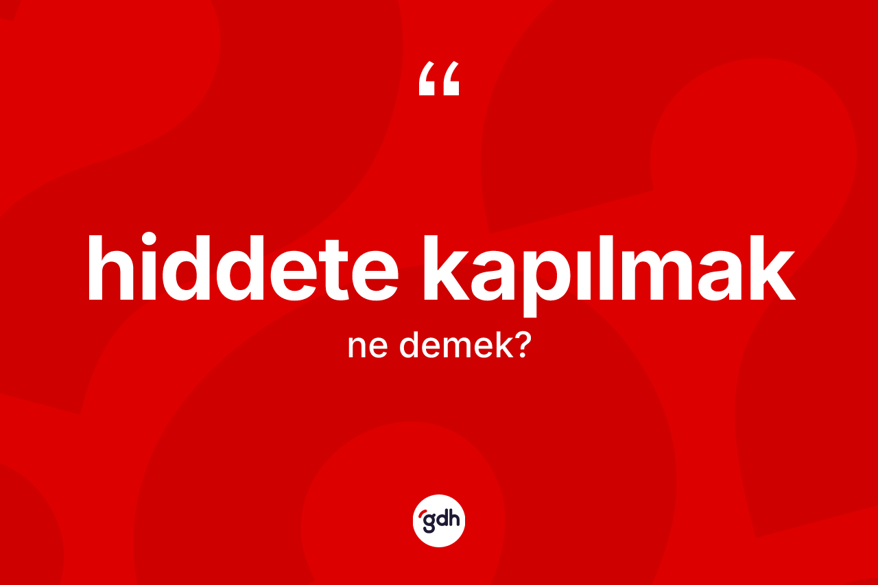 Hiddete kapılmak ifadesinin kısaca anlamı nedir? Hiddete kapılmak ifadesinin özellikleri nelerdir?