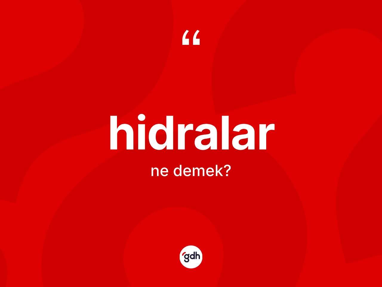 Hidralar kelimesinin sözlükteki tanımı nedir? Hidraların TDK'ya göre anlamı nedir?