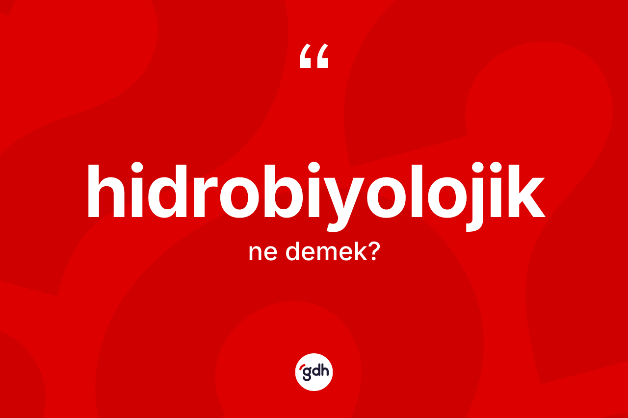 Hidrobiyolojik nedir? Hidrobiyolojik kelimesinin TDK anlamı nedir?