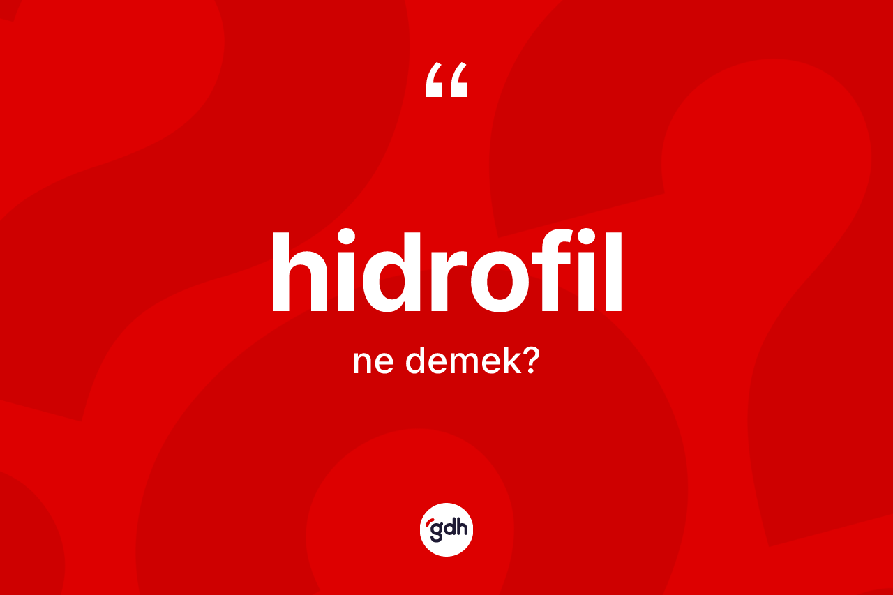 Hidrofil ne demek? Hidrofil kelimesinin TDK anlamı nedir?