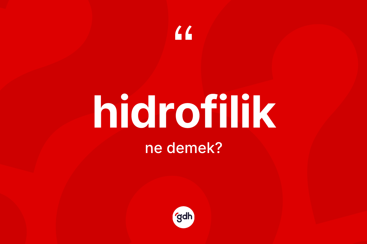 Hidrofilik kelimesi ne anlama gelir? Hidrofilik kelimesinin TDK'ya göre açıklaması nedir?