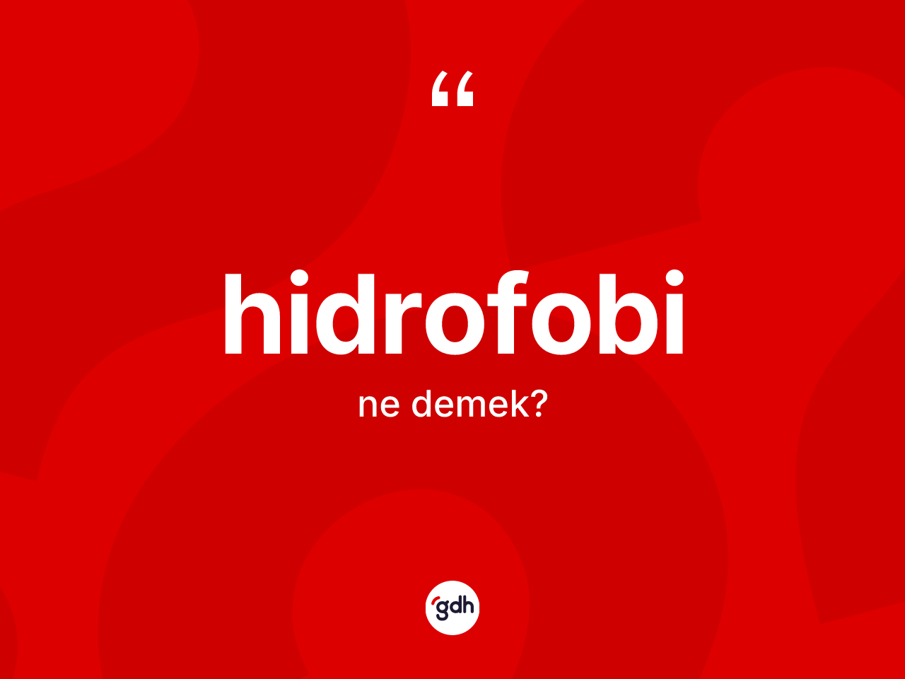 Hidrofobi kelimesi ne anlama gelir? Hidrofobinin TDK'ya göre anlamı nedir?
