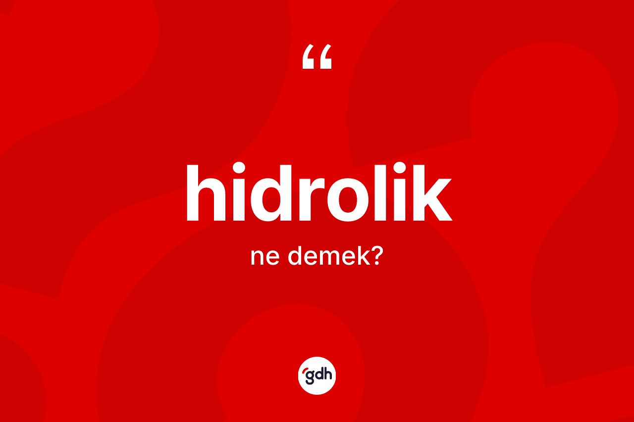 Hidrolik kelimesi ne demek? Hidrolik kelimesinin kaç farklı anlamı var?