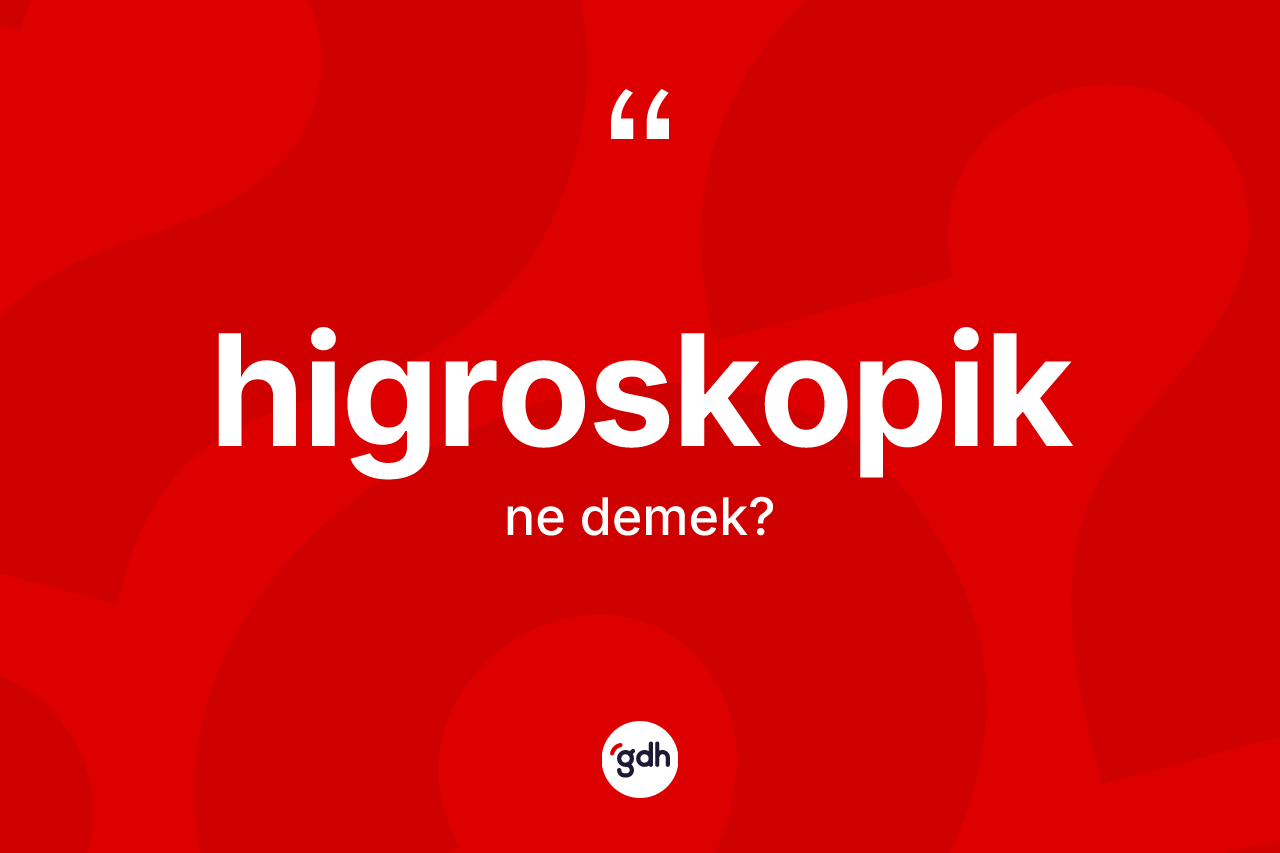 Higroskopik kelimesinin sözlükteki tanımı nedir? Higroskopiğin TDK'ya göre anlamı nedir?