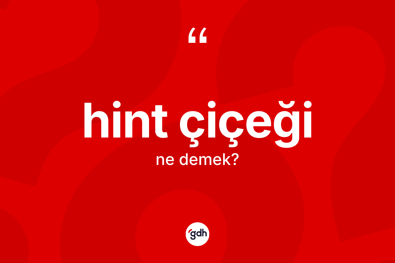 Hint çiçeği ne anlama gelir? Hint çiçeğinin TDK'ya göre anlamı nedir?