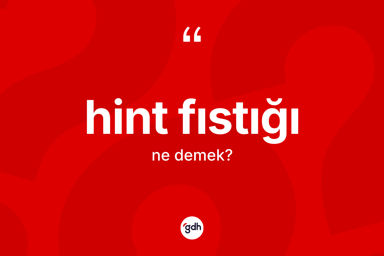 Hint fıstığı kelimesi ne anlama gelir? Hint fıstığının sözlükteki anlamı nedir?