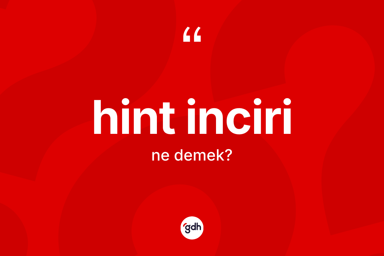 Hint inciri kelimesinin anlamı nedir? Hint inciri kelimesinin TDK'ya göre açıklaması nedir?