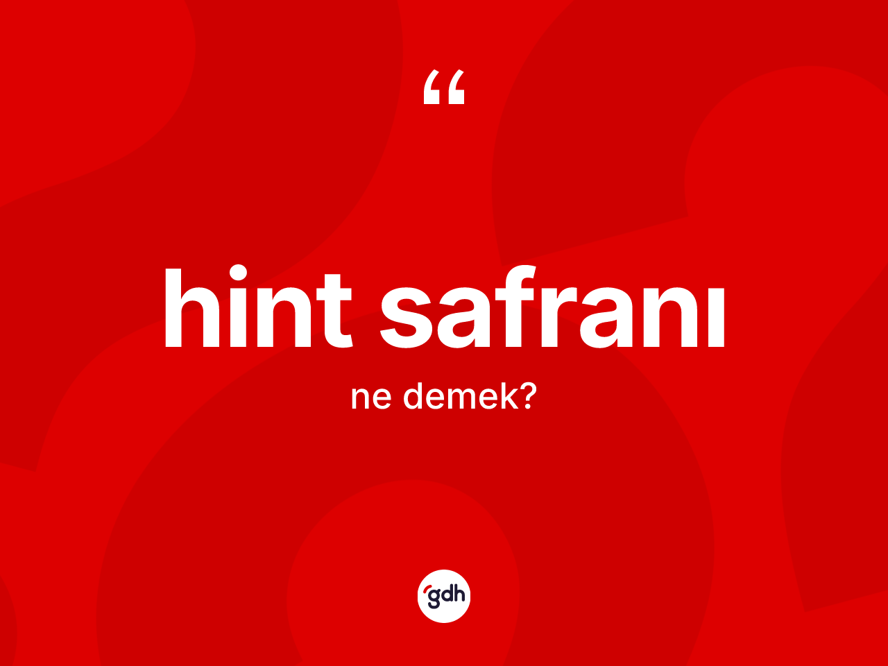 Hint safranı kelimesinin tanımı nedir? Hint safranının TDK'ya göre anlamı nedir?