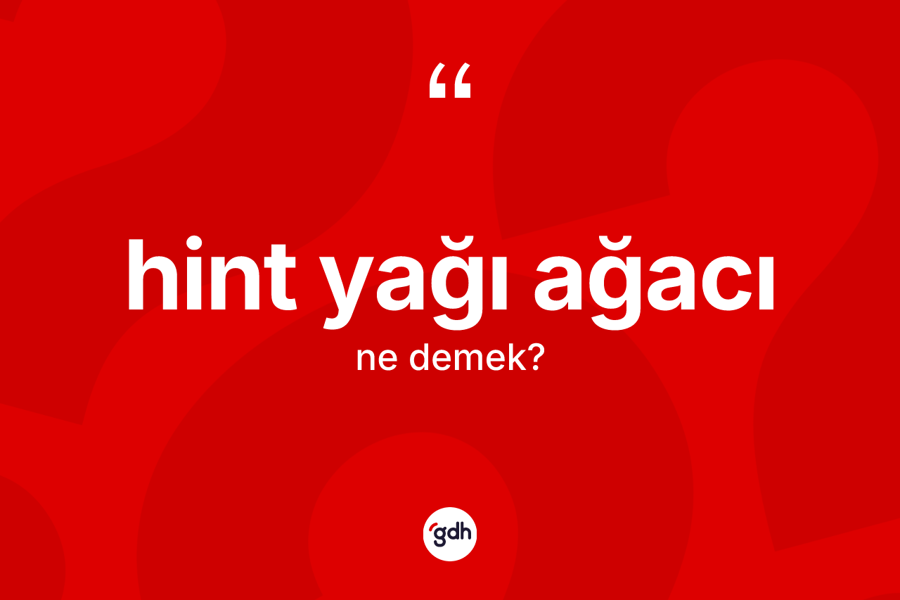 Hint yağı ağacı kelimesinin sözlükteki tanımı nedir? Hint yağı ağacının kısaca tanımı nedir?