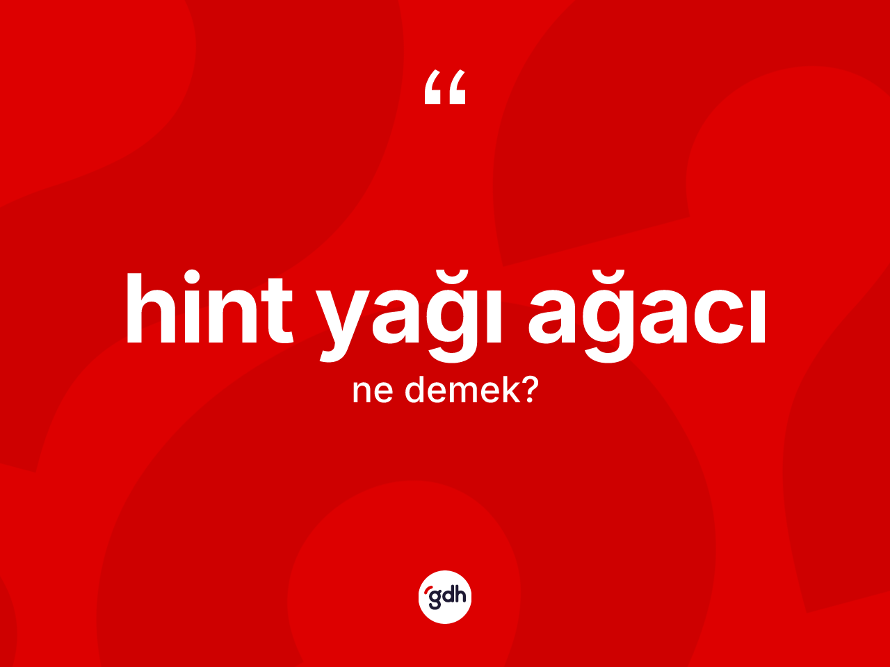 Hint yağı ağacı kelimesinin sözlükteki tanımı nedir? Hint yağı ağacının kısaca tanımı nedir?