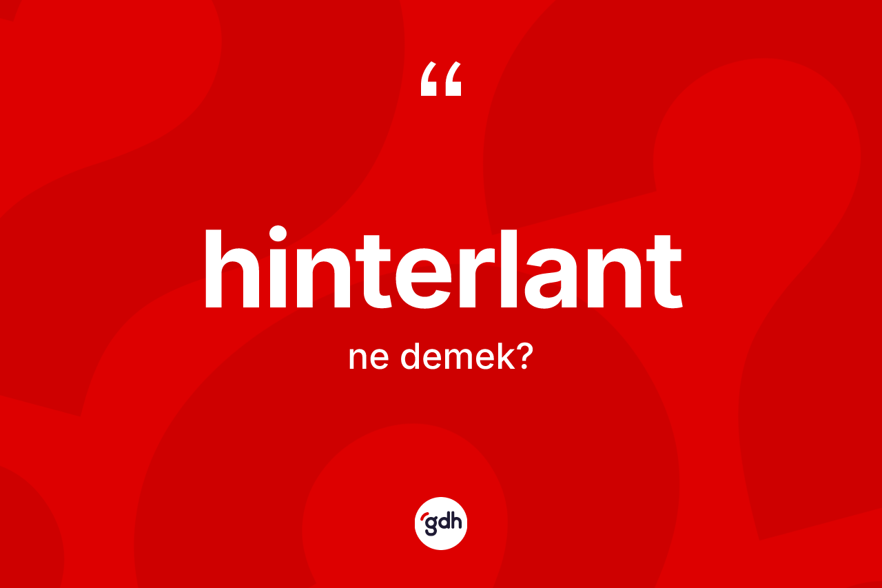 Hinterlant ne demek? Hinterlandın TDK'ya göre anlamı nedir?