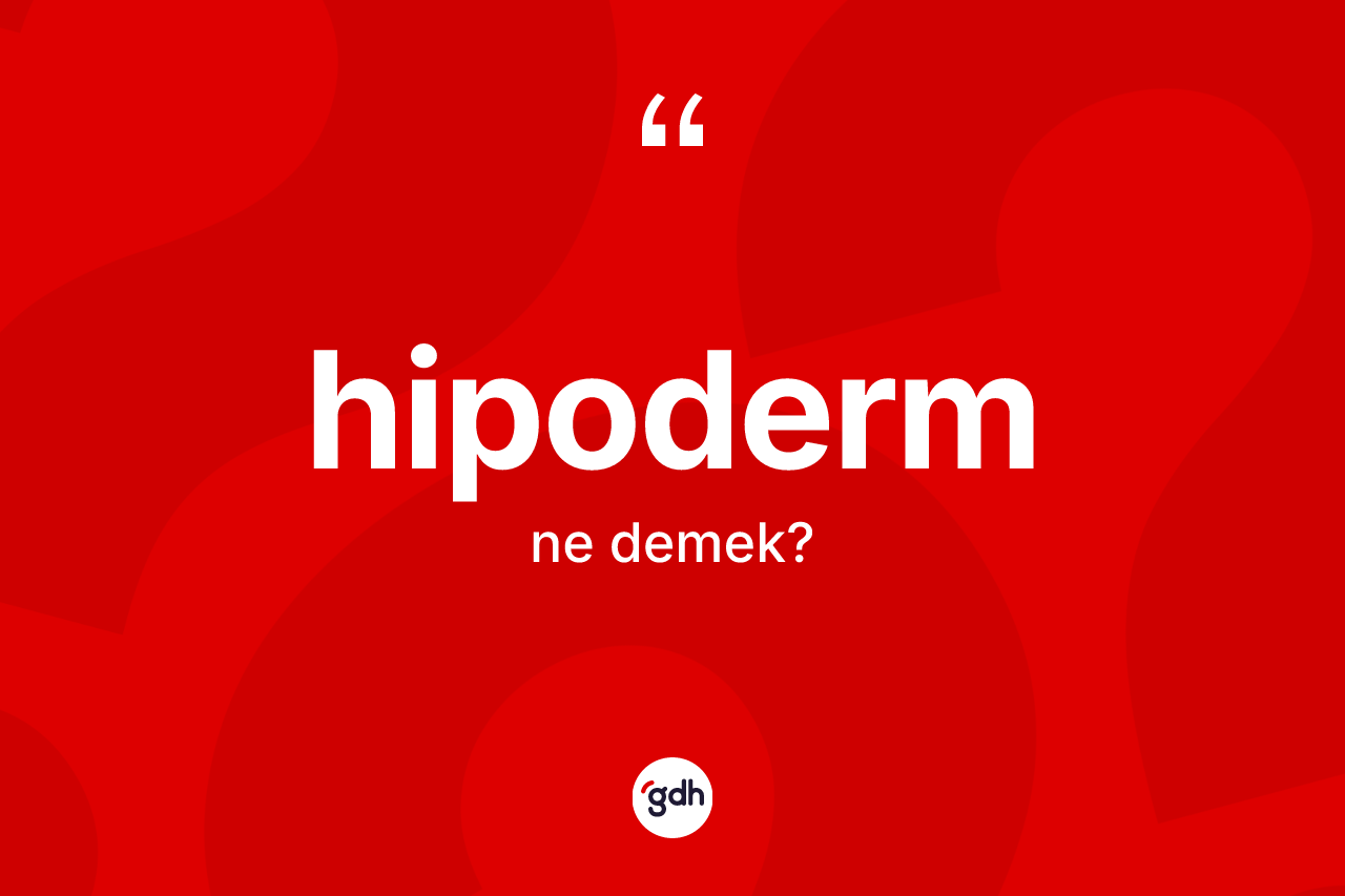 Hipoderm kelimesinin sözlükteki tanımı nedir? Hipodermin sözlükteki anlamı nedir?