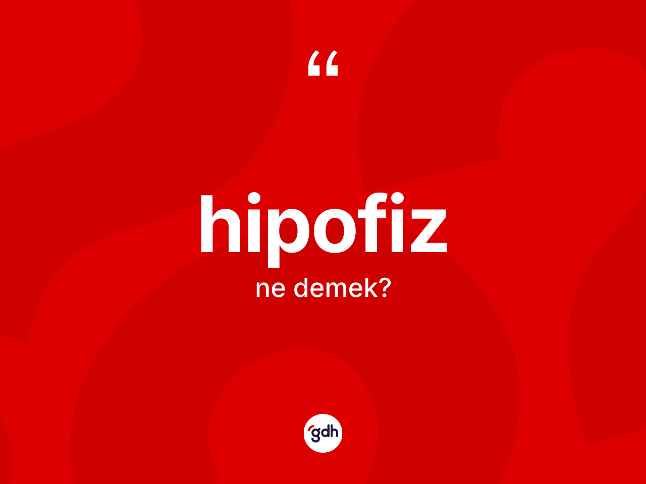 Hipofiz kelimesinin tanımı nedir? Hipofizin sözlükteki anlamı nedir?