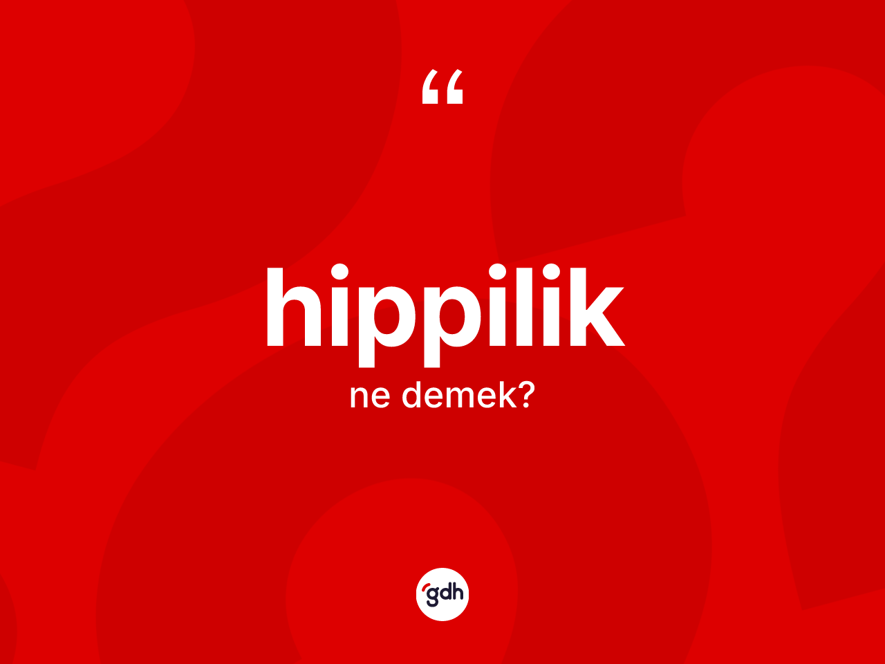 Hippilik kelimesi ne demek? Hippilik kelimesinin kaç farklı anlamı var?