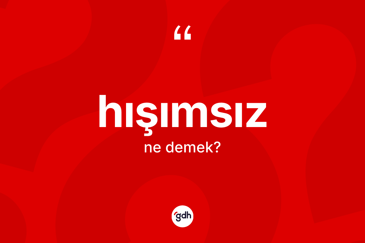 Hışımsız kelimesinin anlamı nedir? Hışımsızın TDK'ya göre anlamı nedir?