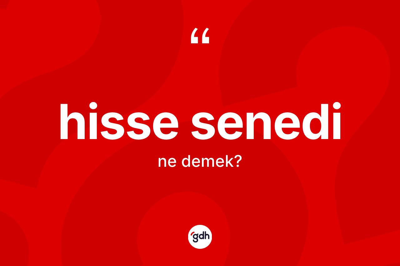 Hisse senedi kelimesi ne anlama gelir? Hisse senedi kelimesinin özellikleri nelerdir?