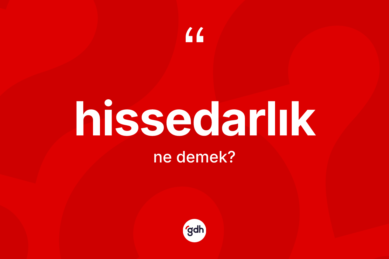 Hissedarlık ne demek?