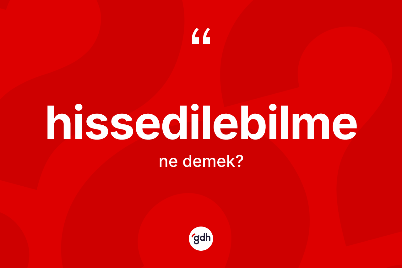 Hissedilebilme kelimesinin anlamı nedir? Hissedilebilmenin TDK'ya göre anlamı nedir?