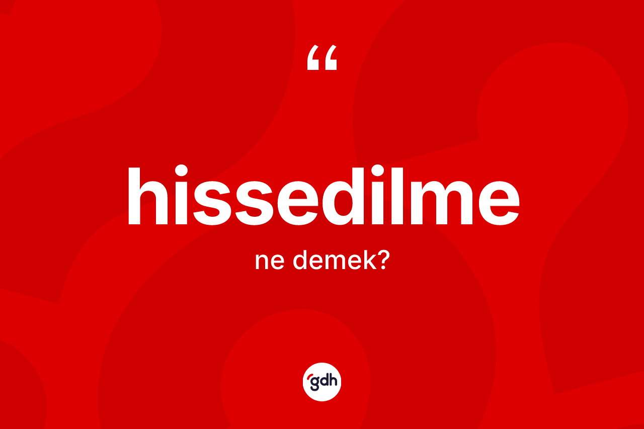 Hissedilme kelimesi ne anlama gelir? Hissedilmenin TDK'ya göre anlamı nedir?