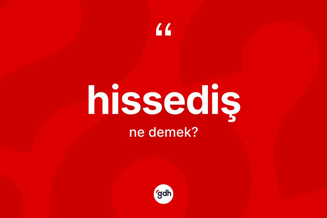 Hissediş kelimesi ne anlama gelir? Hissedişin TDK'ya göre anlamı nedir?