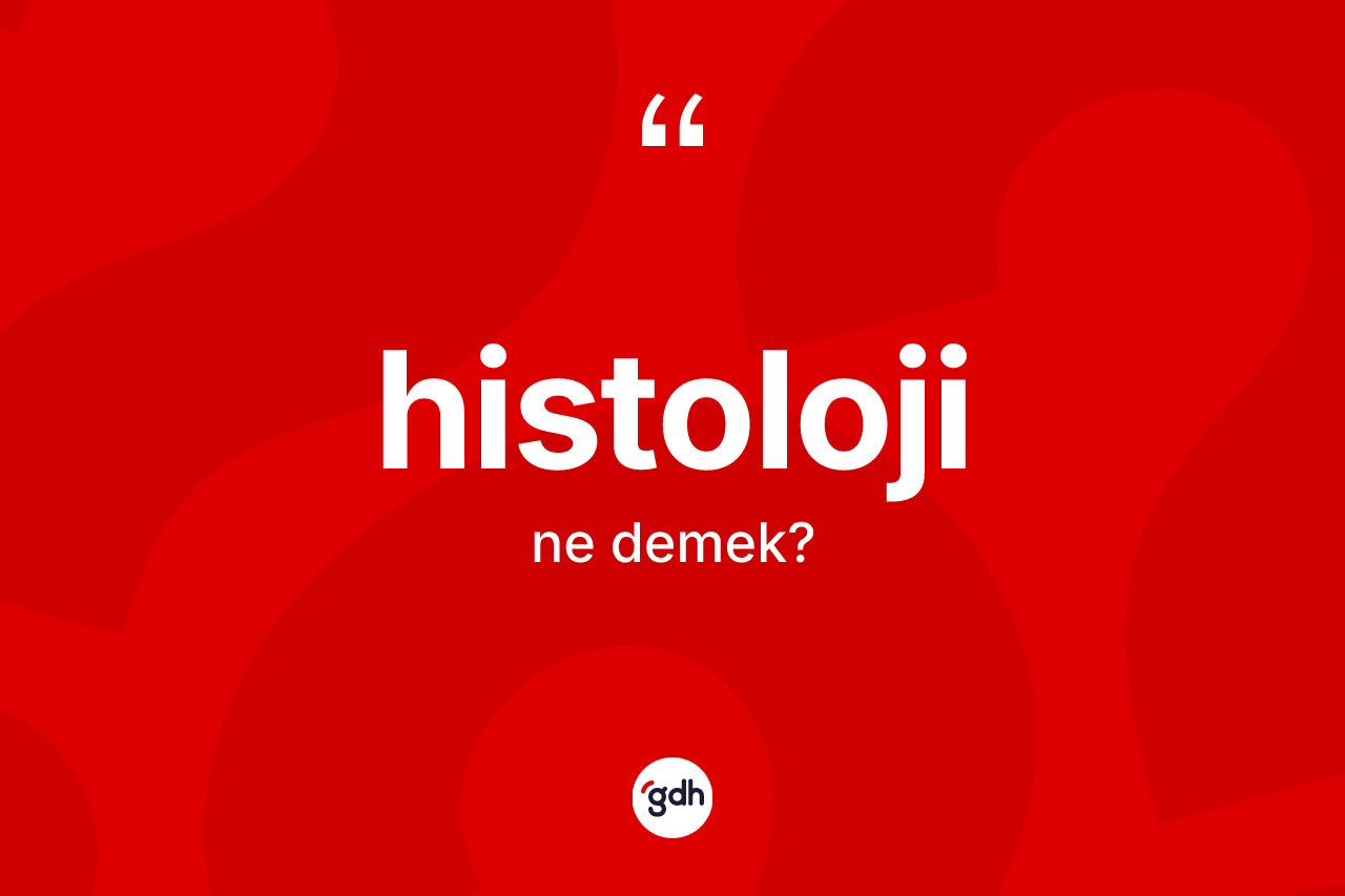 Histoloji kelimesinin tanımı nedir? Histolojinin TDK'ya göre anlamı nedir?