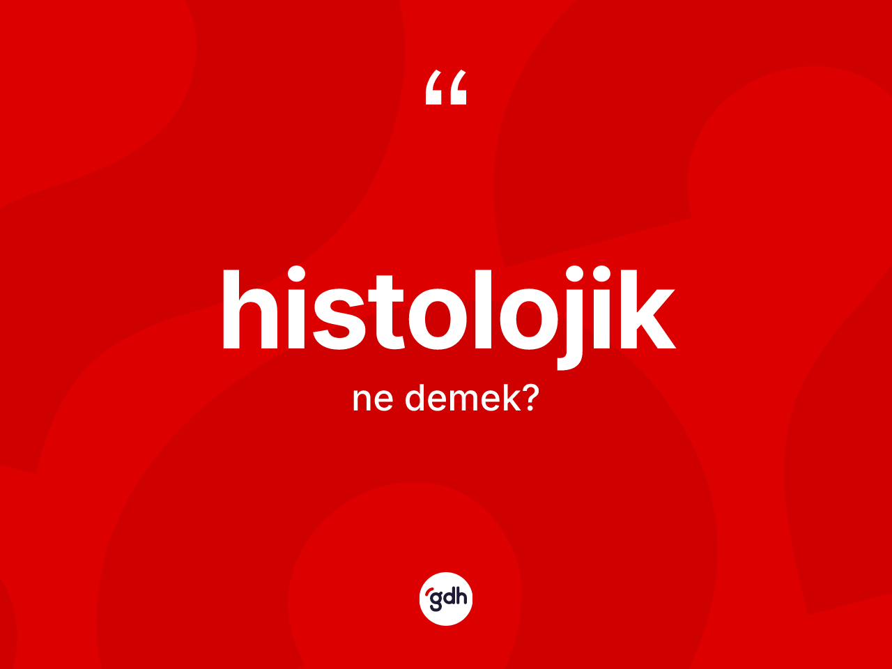 Histolojik kelimesi ne demek? Histolojiğin TDK'ya göre anlamı nedir?