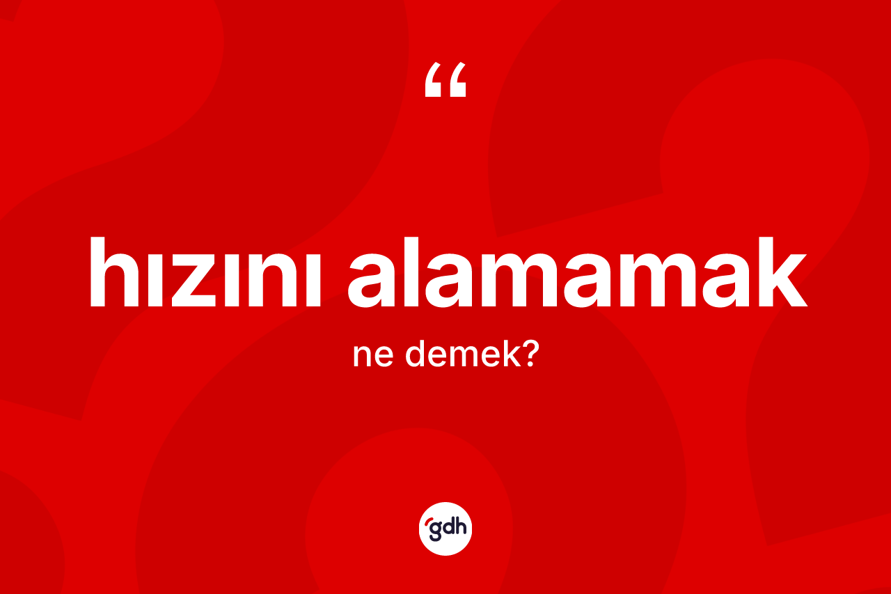 Hızını alamamak ifadesinin sözlükteki anlamı nedir? Hızını alamamak ifadesinin kaç farklı anlamı var?