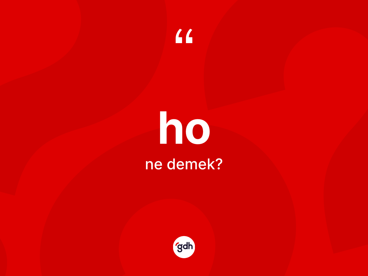 Ho kelimesi ne demek? Honun sözlükteki anlamı nedir?