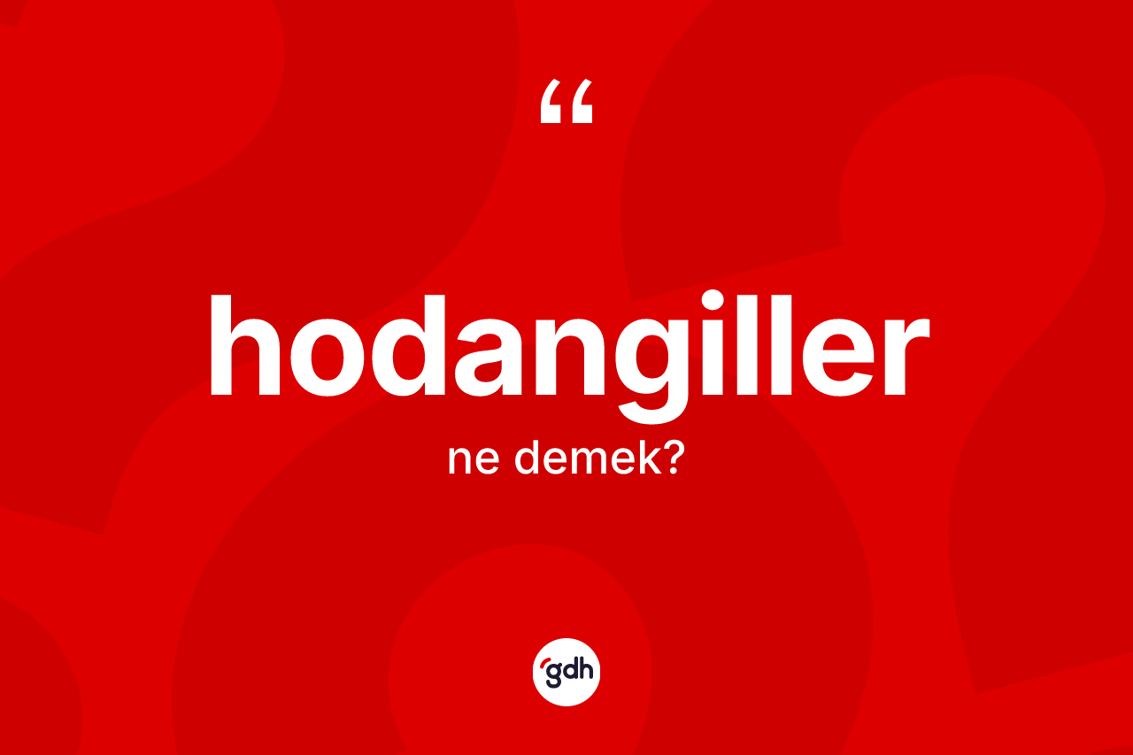 Hodangiller kelimesinin sözlükteki tanımı nedir? Hodangillerin halk arasındaki kullanımı nasıldır?