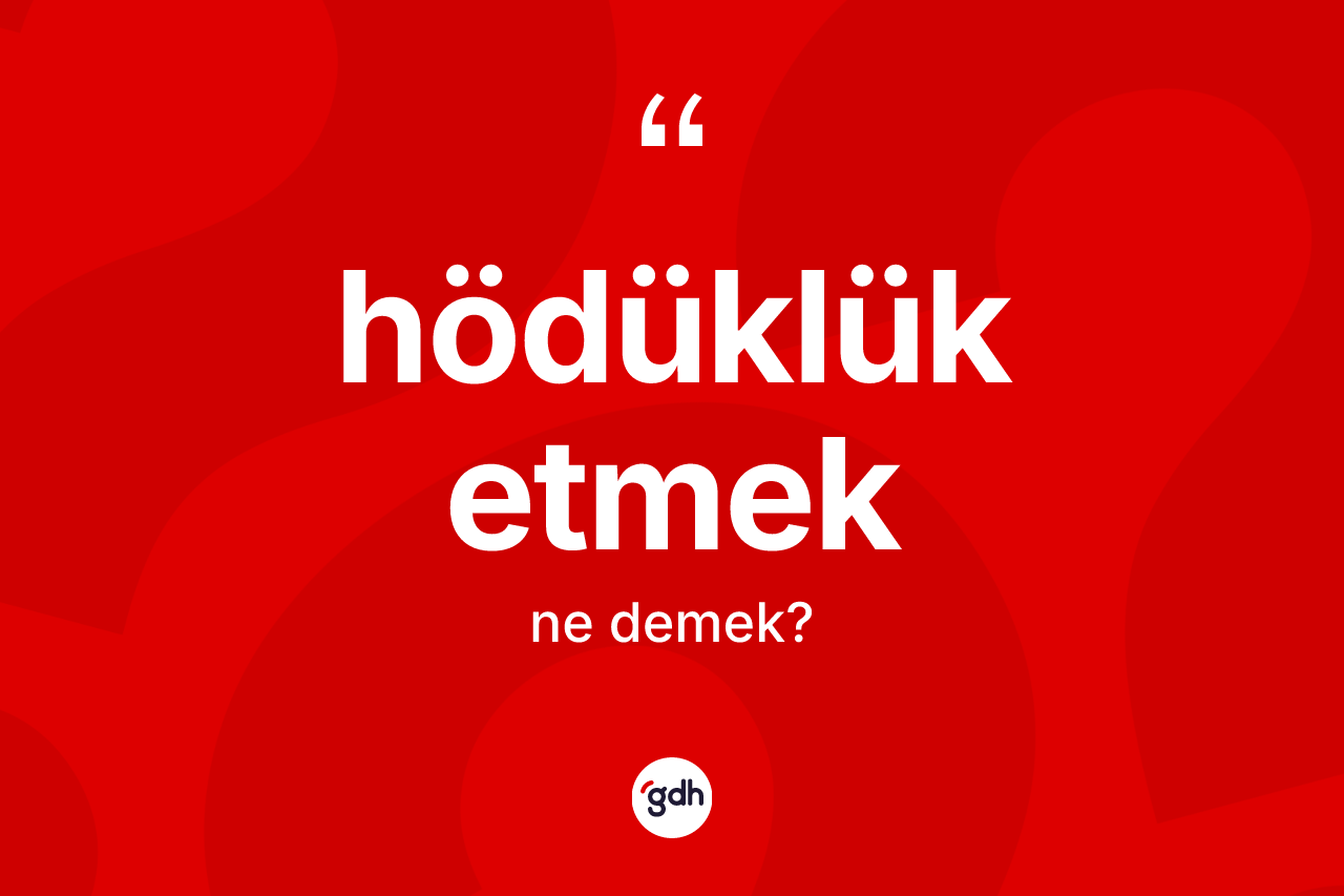 Hödüklük etmek ifadesi ne anlama gelir? Hödüklük etmek sözünün TDK tanımı nedir?