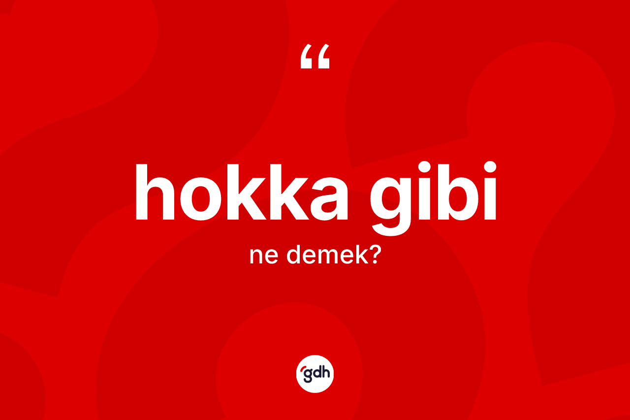 Hokka gibi ne anlama gelir?
