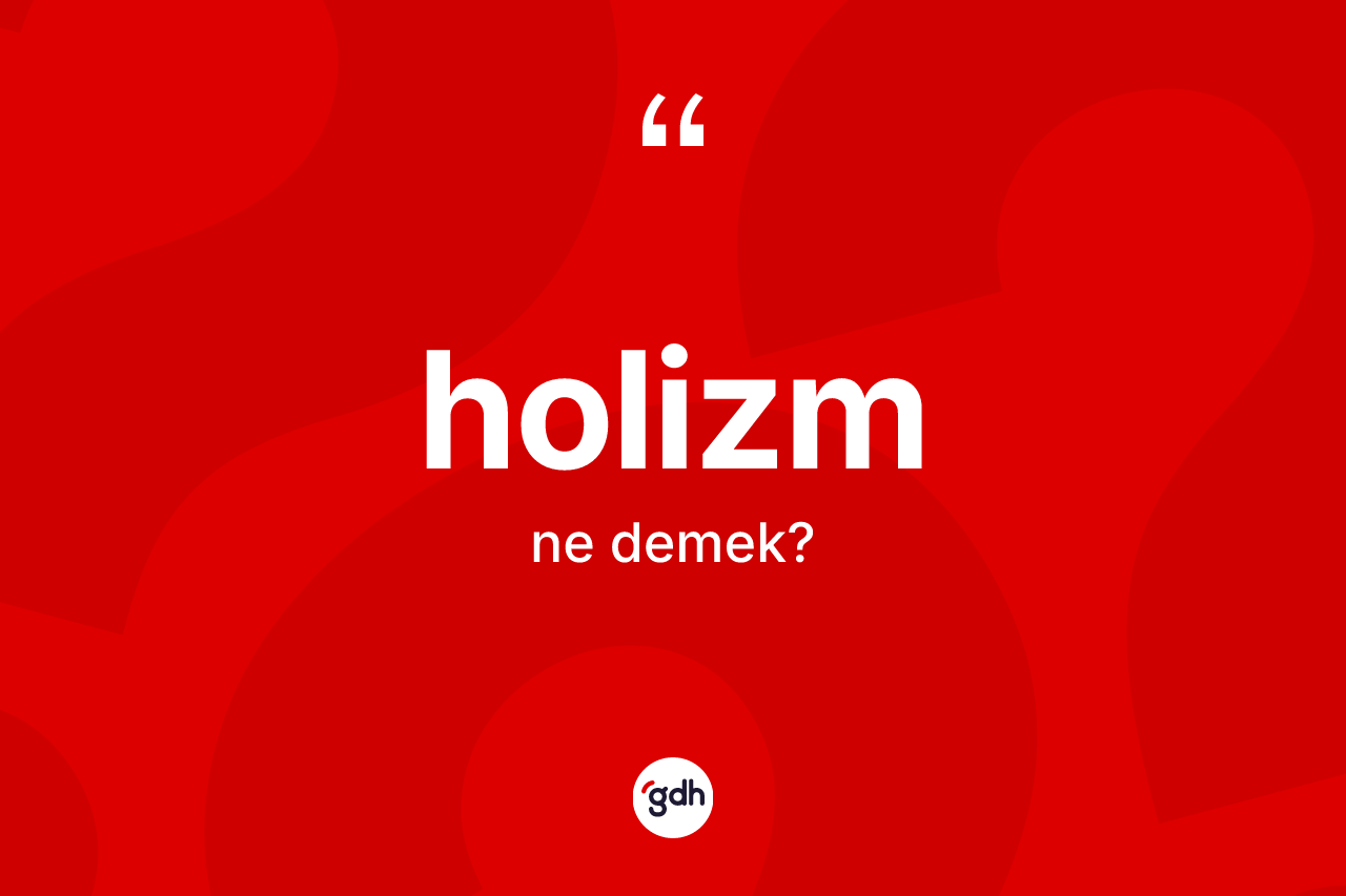 Holizm kelimesinin anlamı nedir? Holizm kelimesinin TDK anlamı nedir?