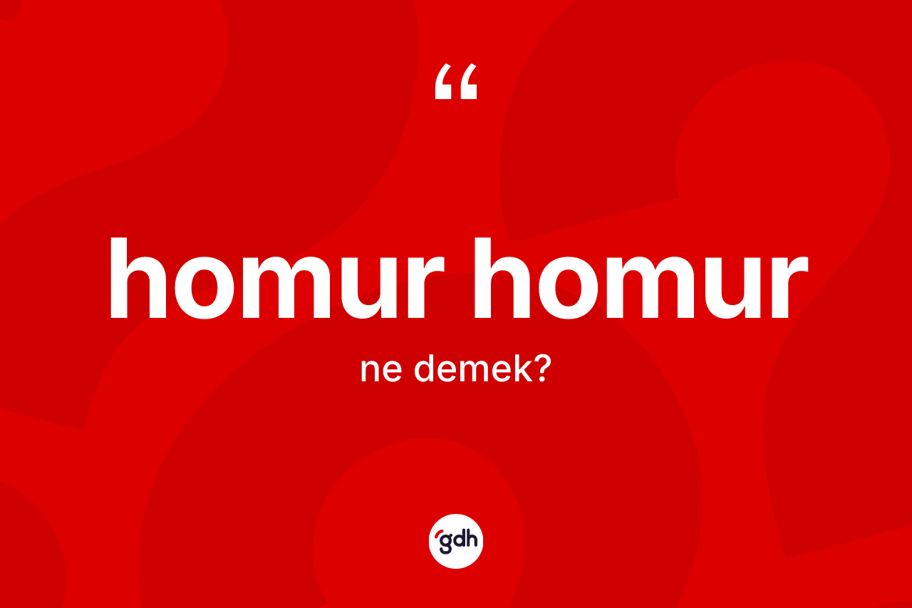 Homur homur kelimesinin tanımı nedir? Homur homurun sözlükteki anlamı nedir?