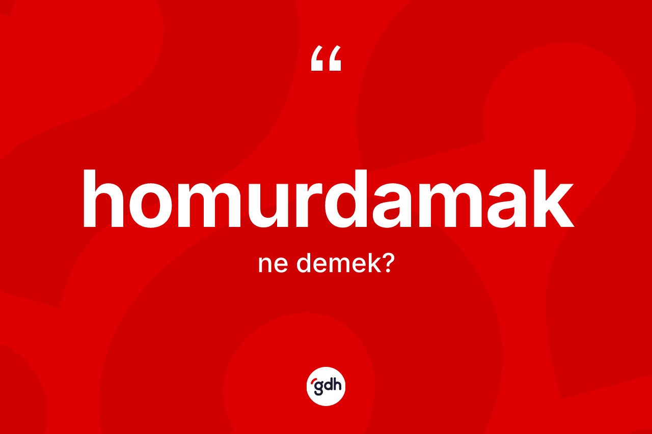 Homurdamak kelimesinin sözlükteki tanımı nedir? Homurdamağın kısaca tanımı nedir?