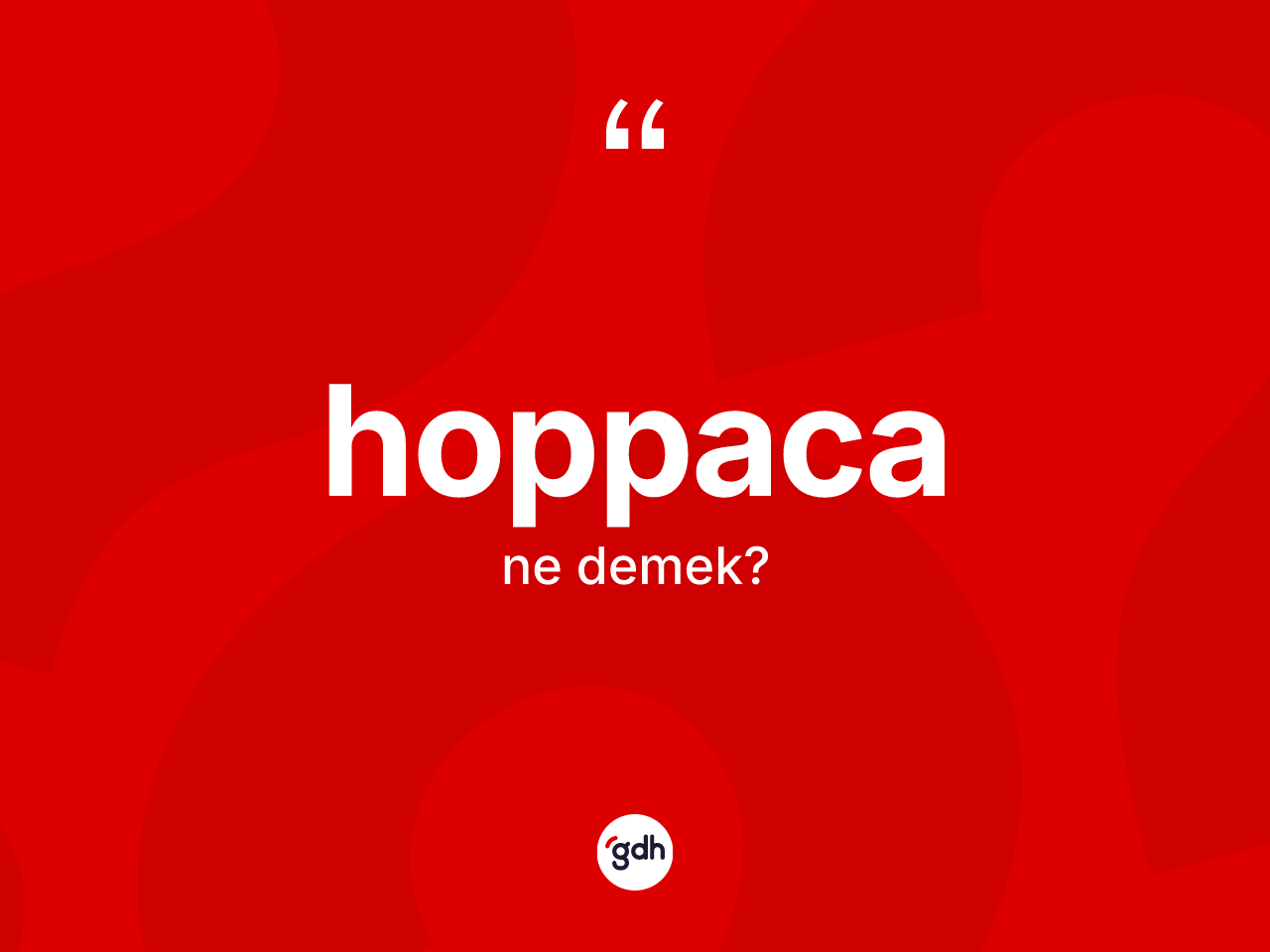 Hoppaca kelimesinin sözlükteki tanımı nedir? Hoppacanın sözlükteki anlamı nedir?