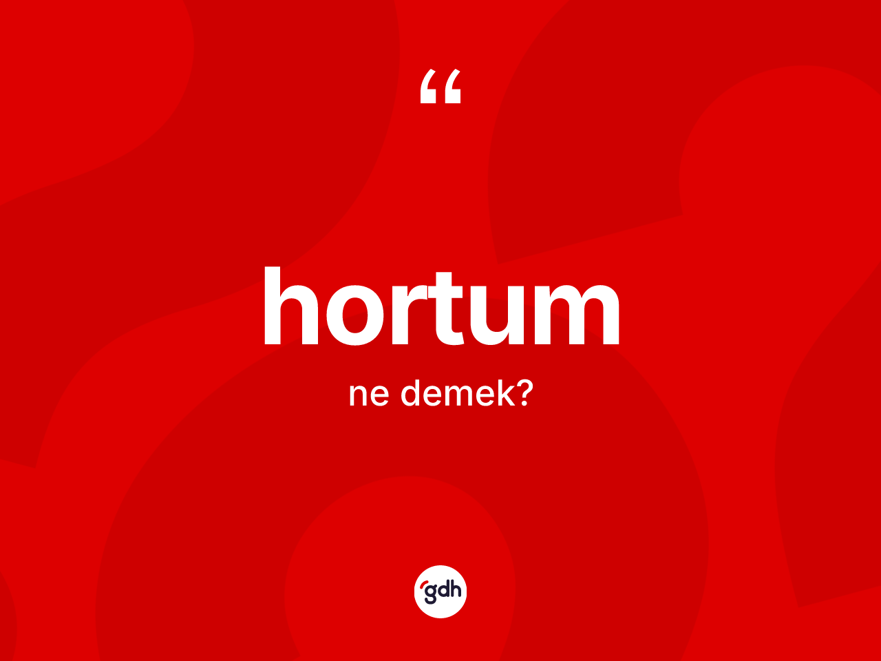 Hortum kelimesinin anlamı nedir? Hortumun kısaca tanımı nedir?