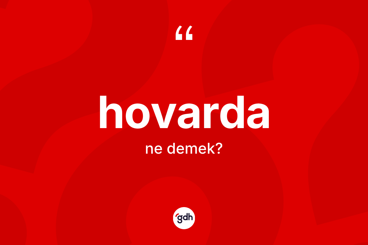Hovarda kelimesinin tanımı nedir? Hovardanın TDK'ya göre anlamı nedir?
