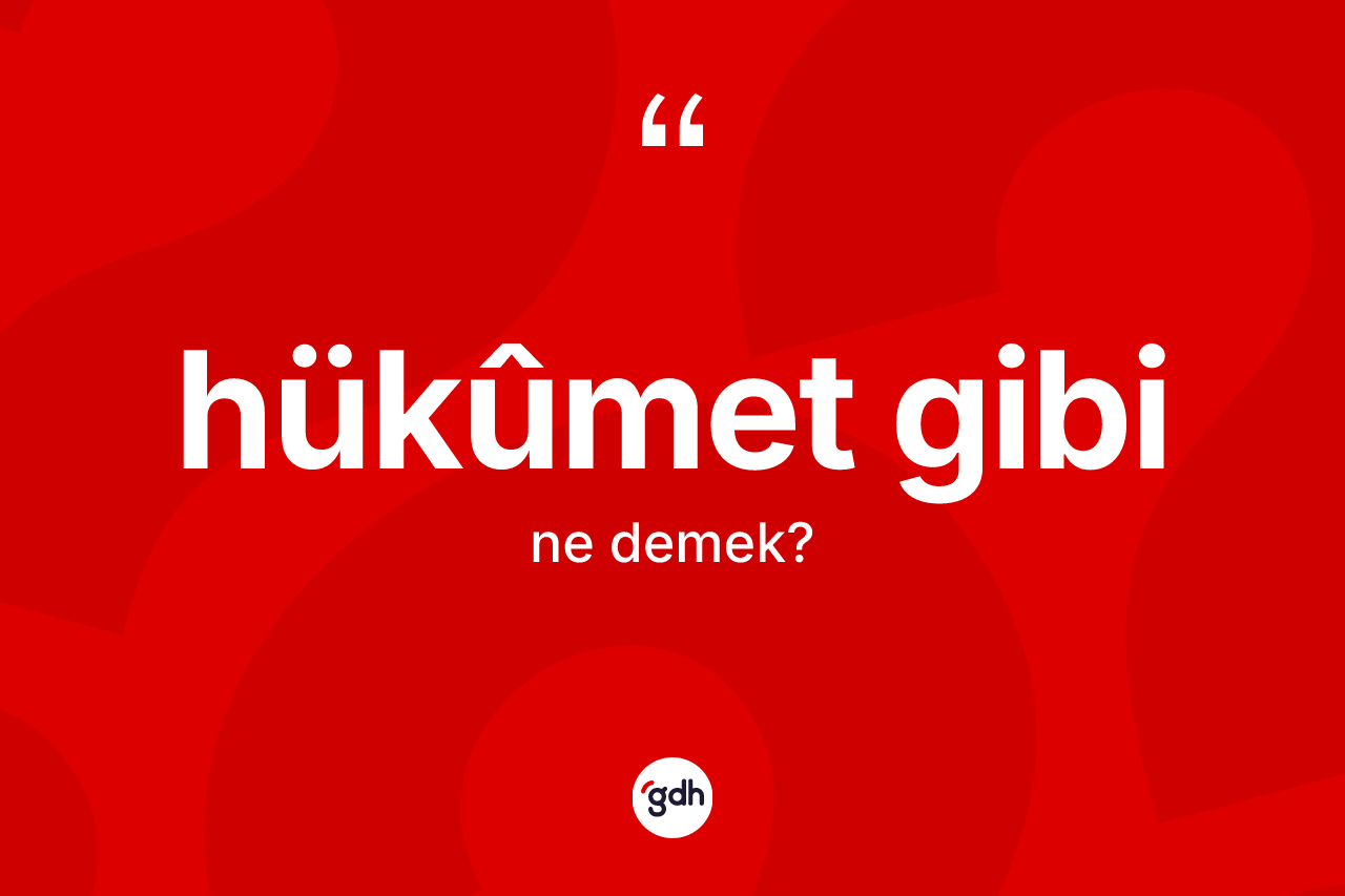 Hükûmet gibi ne demektir? Hükûmet gibi sözünün TDK tanımı nedir?