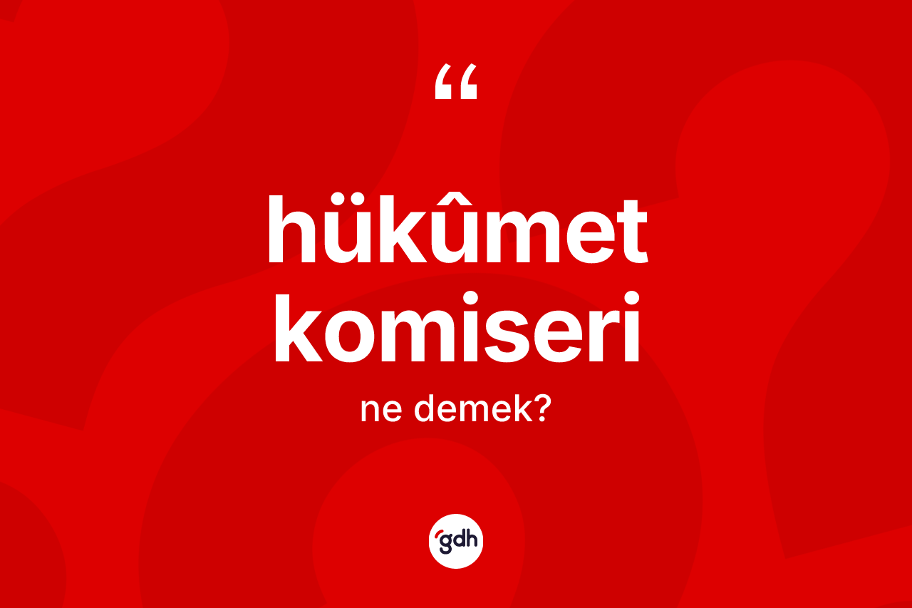 Hükûmet komiseri kelimesinin anlamı nedir? Hükûmet komiserinin TDK'ya göre anlamı nedir?