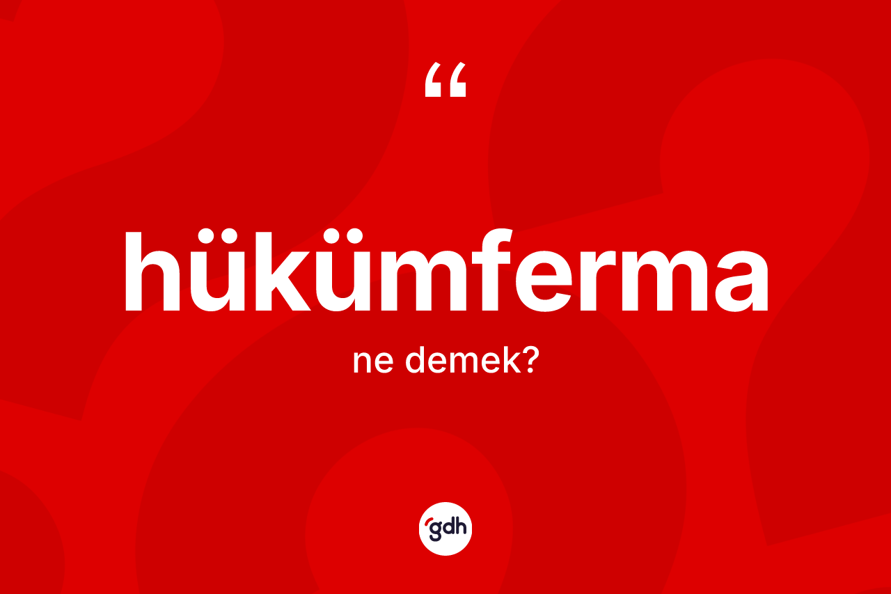 Hükümferma kelimesinin sözlükteki tanımı nedir? Hükümfermanın TDK'ya göre anlamı nedir?