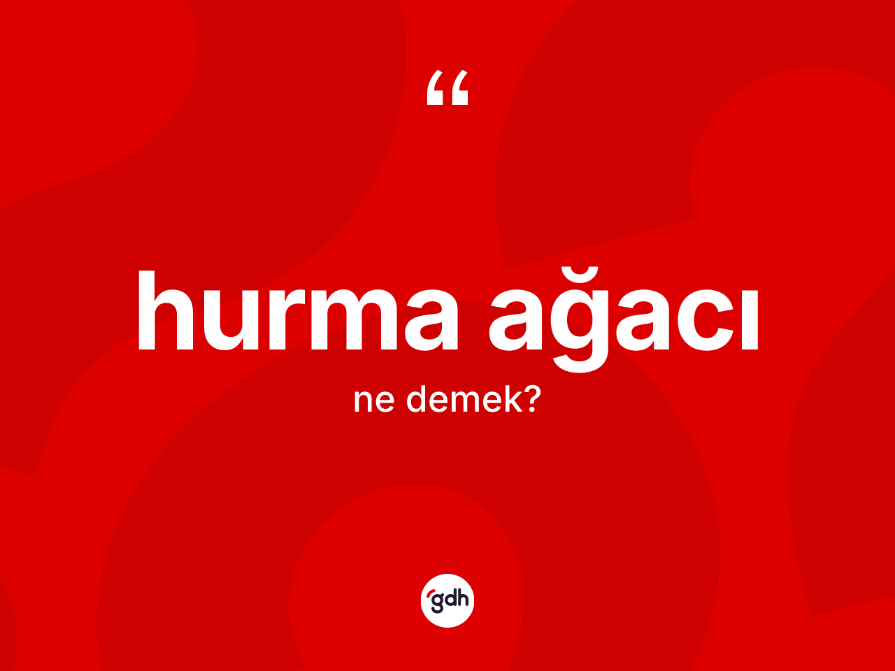 Hurma ağacı kelimesi ne anlama gelir? Hurma ağacının sözlükteki anlamı nedir?