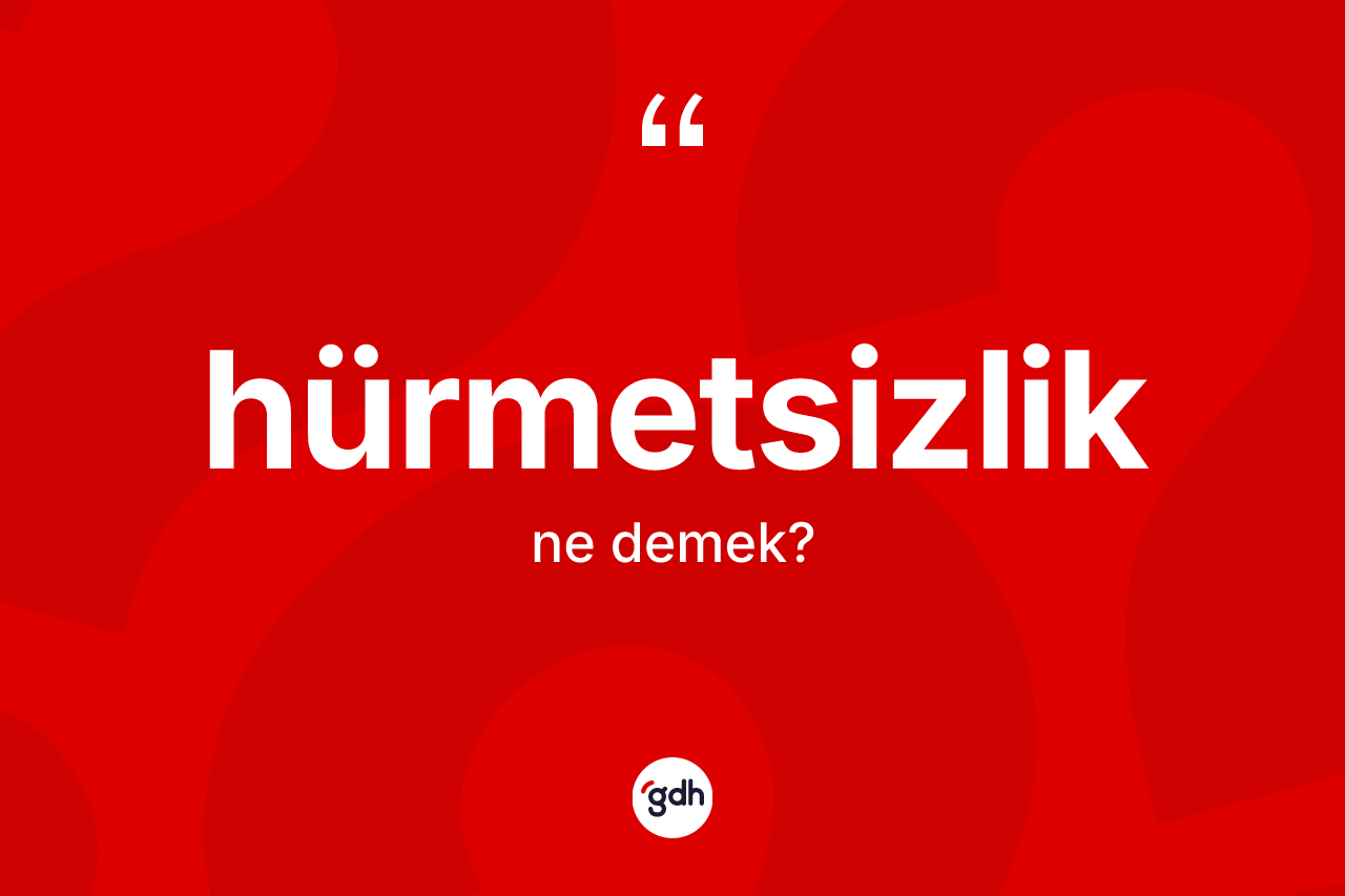 Hürmetsizlik kelimesi nedir? Hürmetsizliğin sözlükteki anlamı nedir?