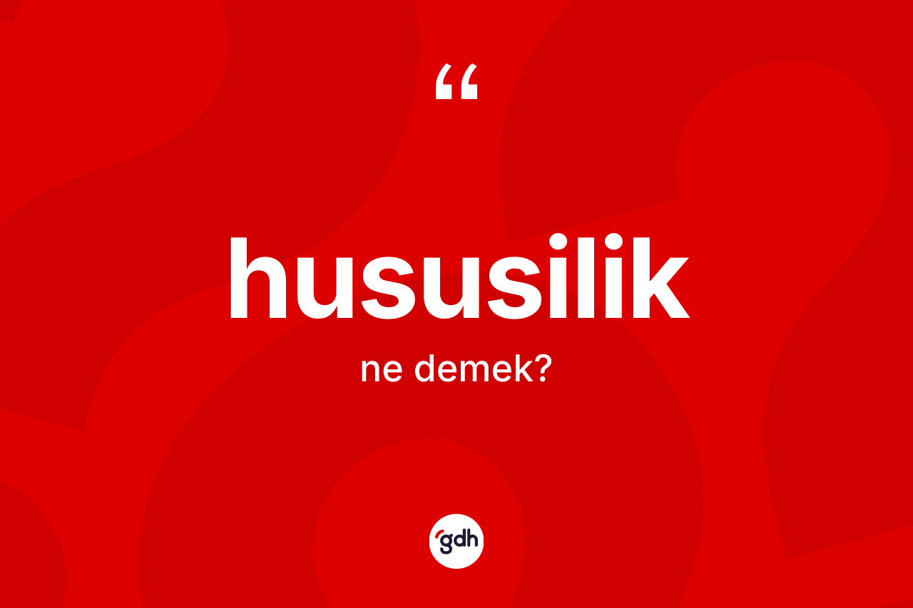 Hususilik kelimesinin tanımı nedir? Hususiliğin TDK'ya göre anlamı nedir?