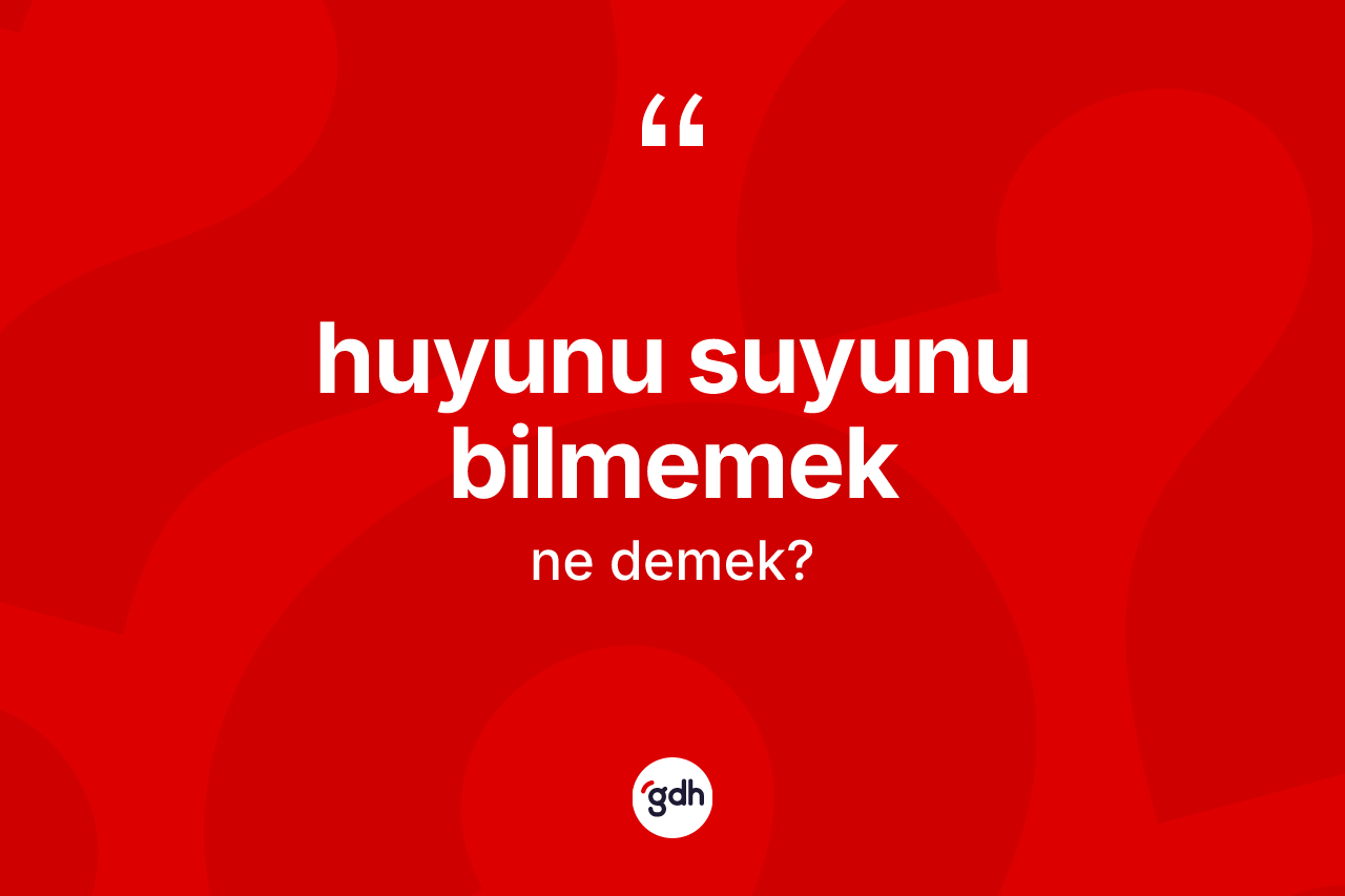 Huyunu suyunu bilmemek nedir?