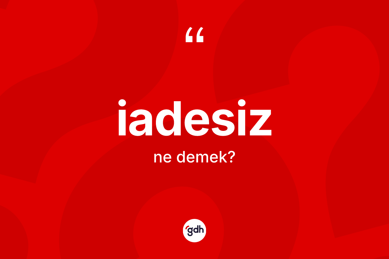 İadesiz kelimesinin anlamı nedir? İadesiz kelimesinin TDK anlamı nedir?