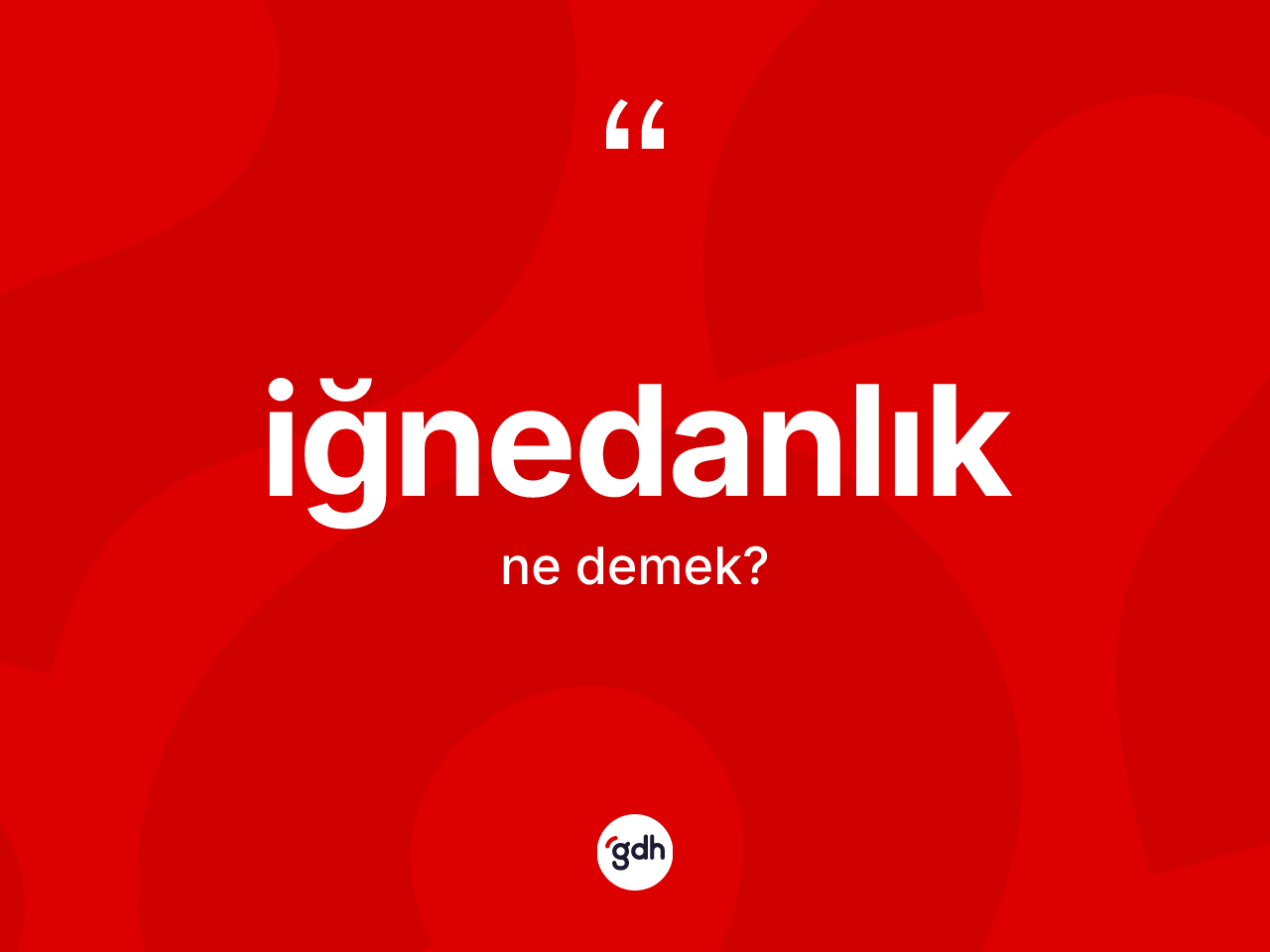 İğnedanlık kelimesi ne anlama gelir? İğnedanlık kelimesinin kaç farklı anlamı var?