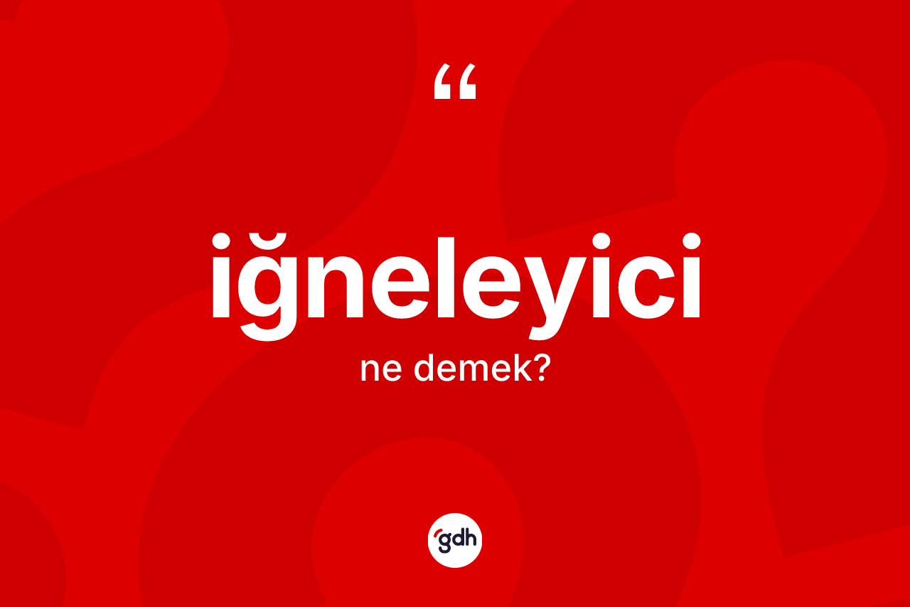 İğneleyici kelimesinin anlamı nedir?